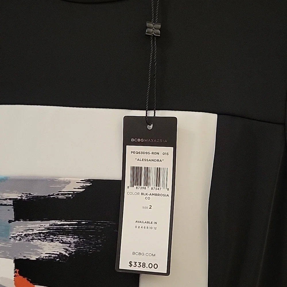 BCBGMaxAzria Sleeveless "Alessandra" Asymmetrical Handkerchief Peplum Mini Dress - Picture 10 of 14